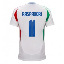 Italien Giacomo Raspadori #11 Bortatröja EM 2024 Korta ärmar